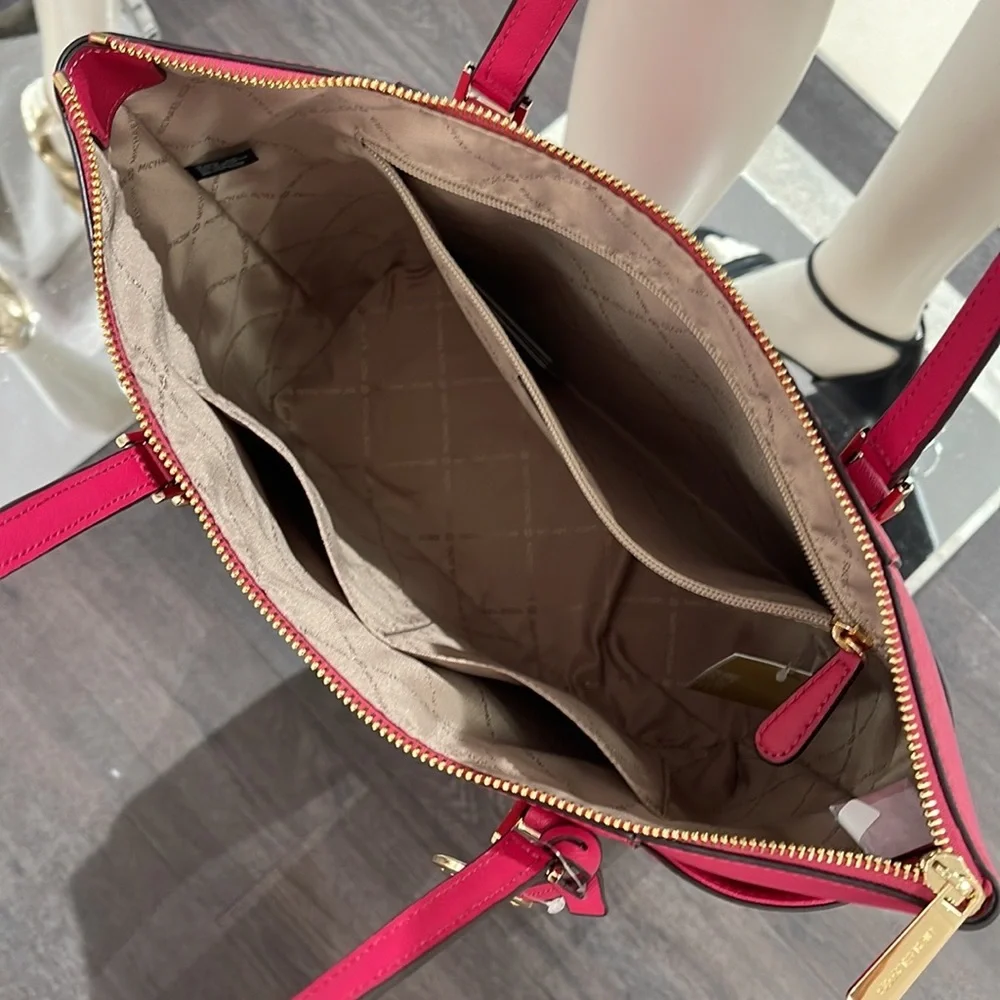 MICHAEL KORS Charlotte Large Leather Top-Zip Tote
Carmine Pink - Picture 10 of 16